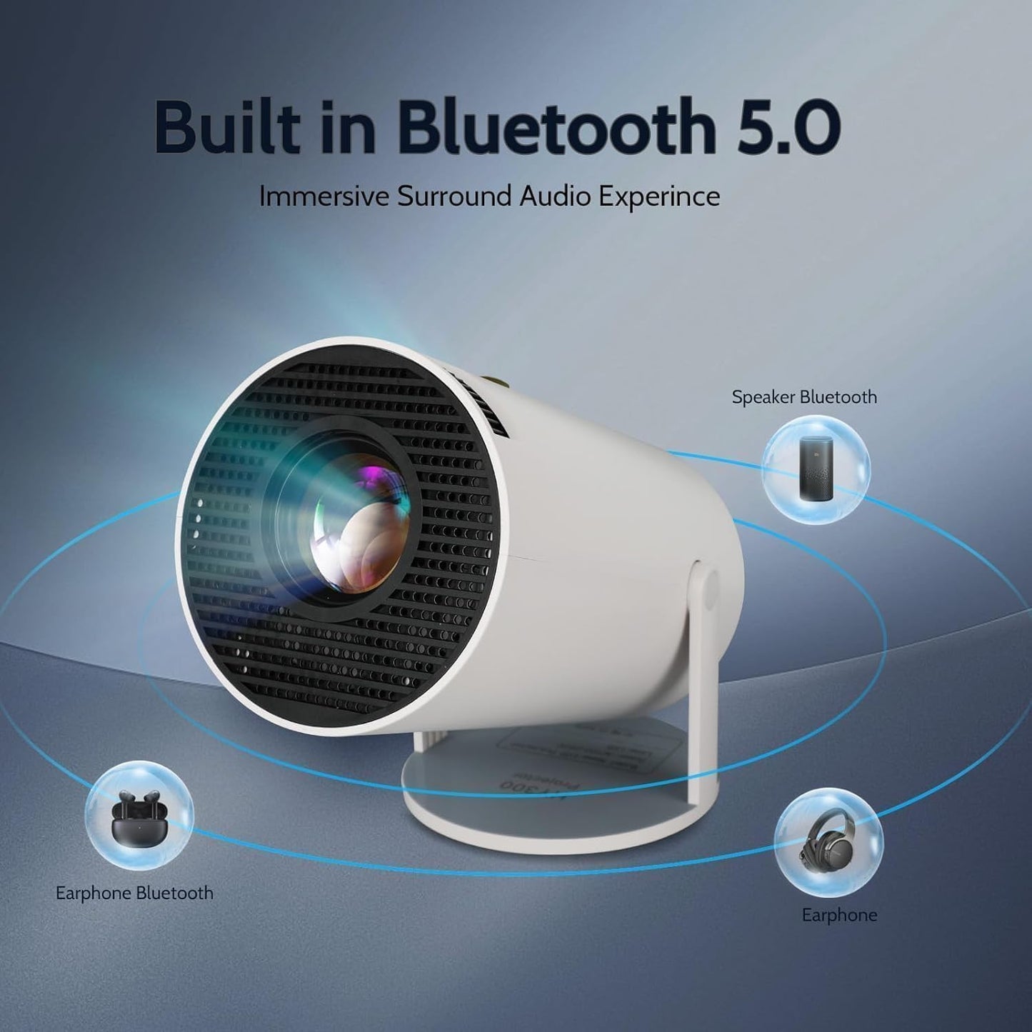 Portable Mini Projector, 4K 1080P Full HD Projector, Support Video Projector