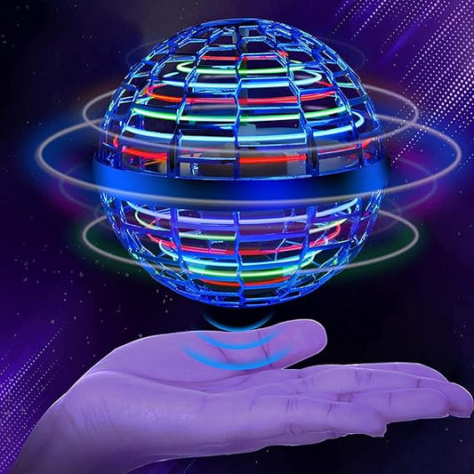 eGroup Flying Toy,Magic Nebula Soaring Orb Toy, 360°Rotating Light Flying Toys,Mini Drone Flying Toy,Built-in LED Cool Flying Space Orb,Mini UFO Fly Orb, Hand Operated Drones for Kids (Blue)