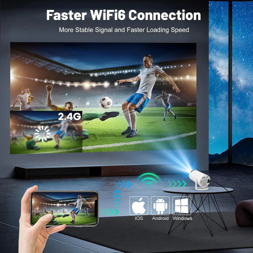 Portable Mini Projector, 4K 1080P Full HD Projector, Support Video Projector